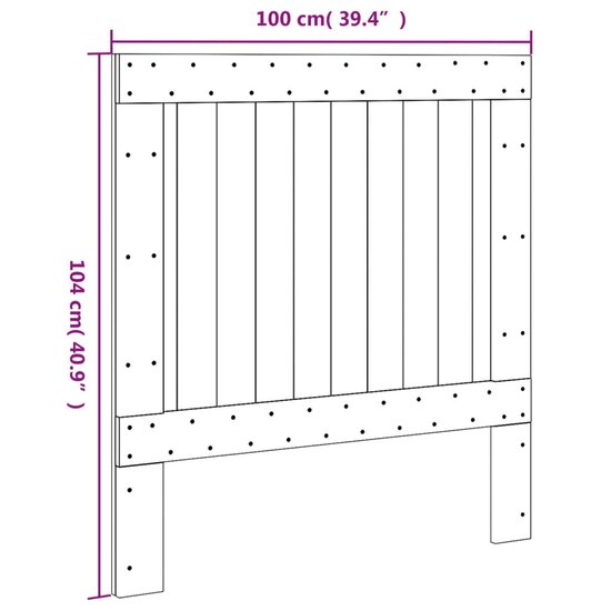 Hoofdbord 100x104 cm massief grenenhout