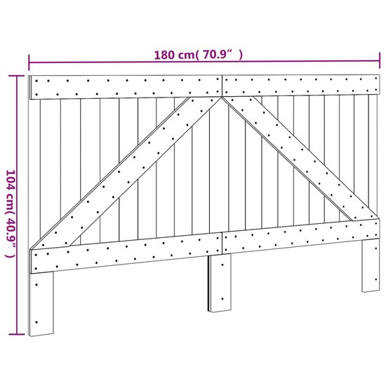 Hoofdbord 180x104 cm massief grenenhout