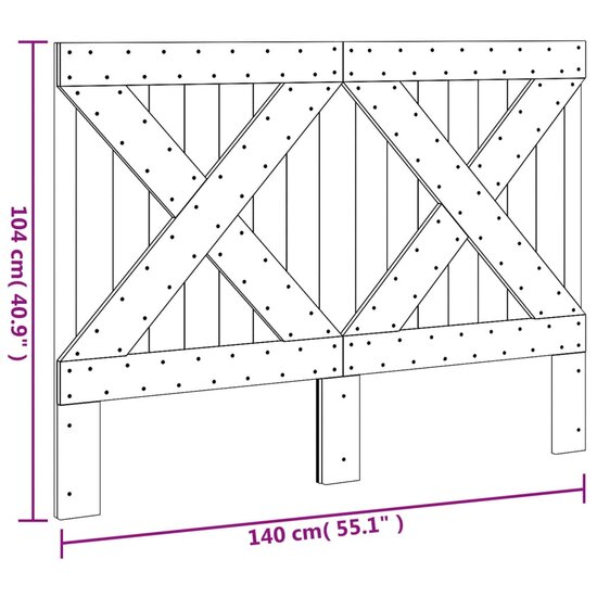 Hoofdbord Massief Grenenhout 1 140 x 104 cm