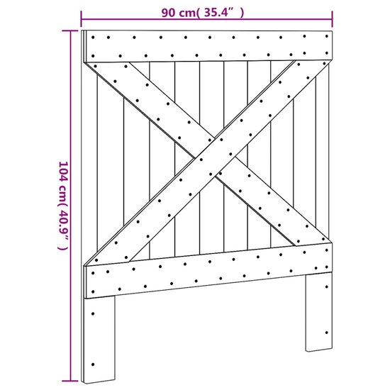 Hoofdbord Massief Grenenhout 1 90 x 104 cm