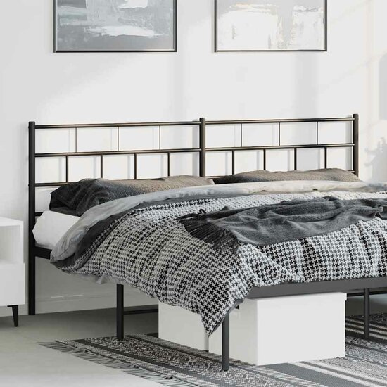 Hoofdbord Metaal 180 cm Zwart