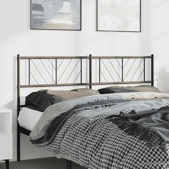 Hoofdbord Metaal 150 cm Zwart
