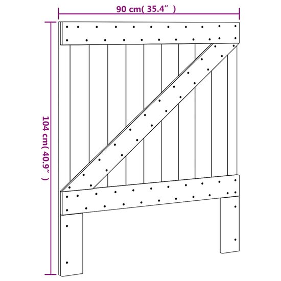 Hoofdbord Massief Grenenhout 1 90 x 104 cm