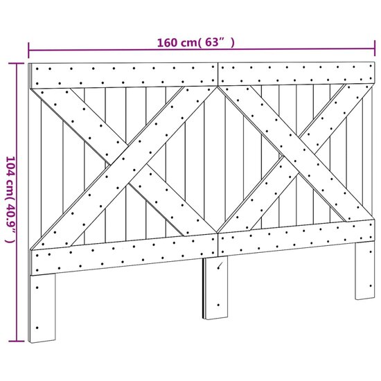 Hoofdbord Massief Grenenhout 1 160 x 104 cm