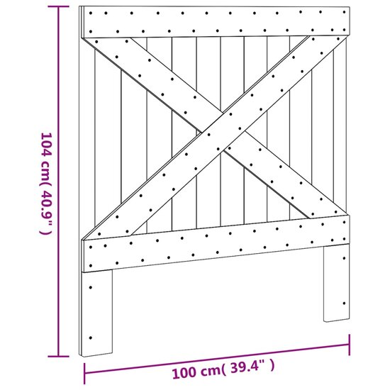 Hoofdbord Massief Grenenhout 1 100 x 104 cm