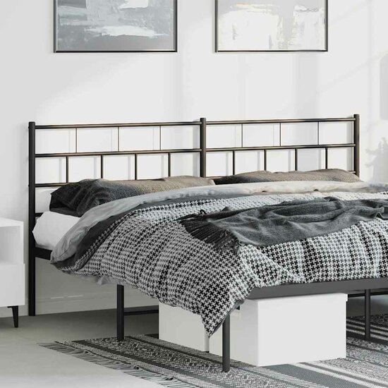 Hoofdbord Metaal 193 cm Zwart