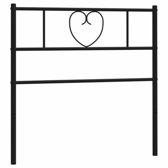 Hoofdbord Metaal 75 cm Zwart