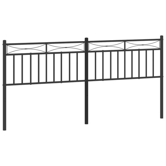Hoofdbord 200 cm metaal zwart