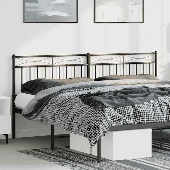 Hoofdbord Metaal 180 cm Zwart