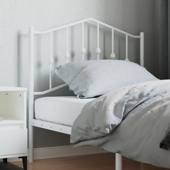 Hoofdbord 90 cm metaal wit
