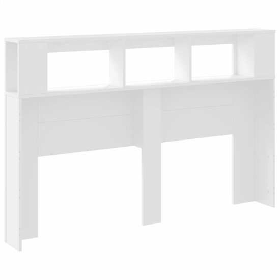 Hoofdeinde Met Led 160X18,5X103,5 Cm Bewerkt Hout 160 x 103.5 cm Wit