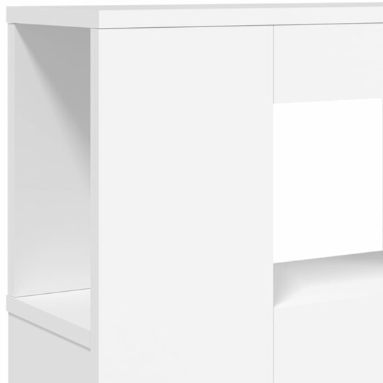 Hoofdeinde Met Led 160X18,5X103,5 Cm Bewerkt Hout 160 x 103.5 cm Wit
