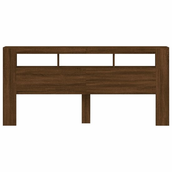 Hoofdeinde Met Led 220X18,5X103,5 Cm Bewerkt Hout Bruineiken 220 x 103.5 cm bruin eikenkleur