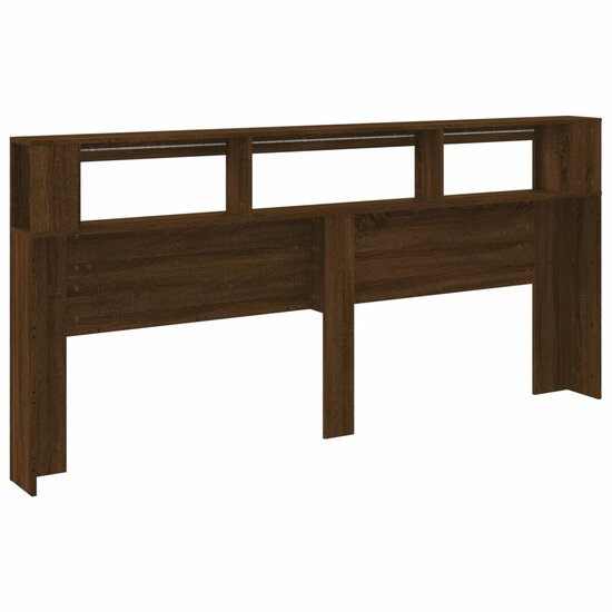 Hoofdeinde Met Led 220X18,5X103,5 Cm Bewerkt Hout Bruineiken 220 x 103.5 cm bruin eikenkleur