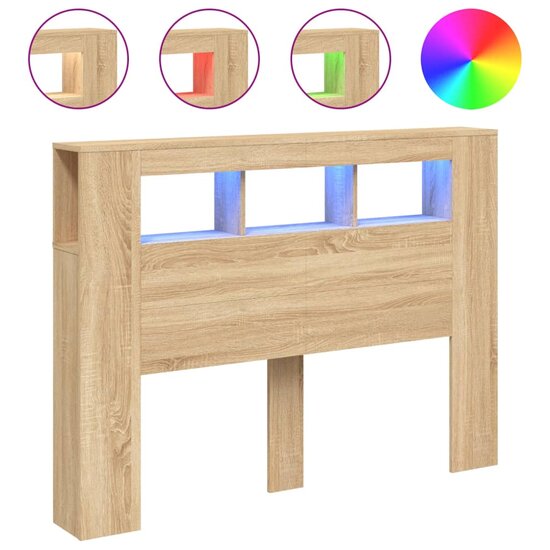 Hoofdbord 140X18,5X103,5 Cm Bewerkt Hout Kleurig 140 x 103.5 cm Sonoma eiken
