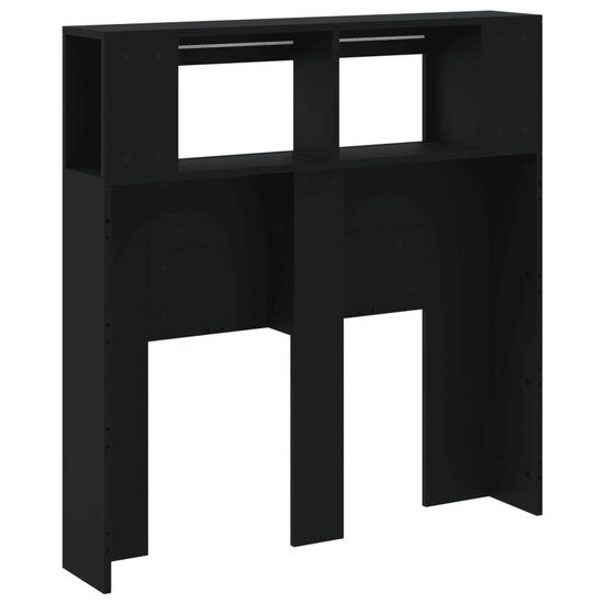 Hoofdeinde Met Led 100X18,5X103,5 Cm Bewerkt Hout 100 x 103.5 cm Zwart