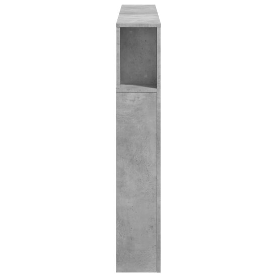 Hoofdeinde Met Led 140X18,5X103,5 Cm Bewerkt Hout 140 x 103.5 cm Betongrijs
