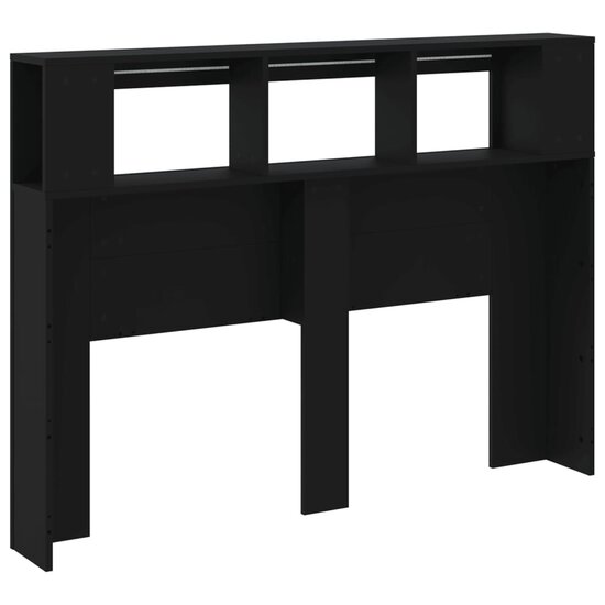 Hoofdeinde Met Led 140X18,5X103,5 Cm Bewerkt Hout 140 x 103.5 cm Zwart