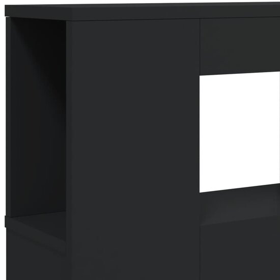 Hoofdeinde Met Led 140X18,5X103,5 Cm Bewerkt Hout 140 x 103.5 cm Zwart