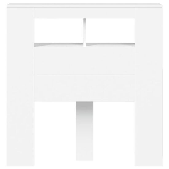 Hoofdeinde Met Led 100X18,5X103,5 Cm Bewerkt Hout 100 x 103.5 cm Wit