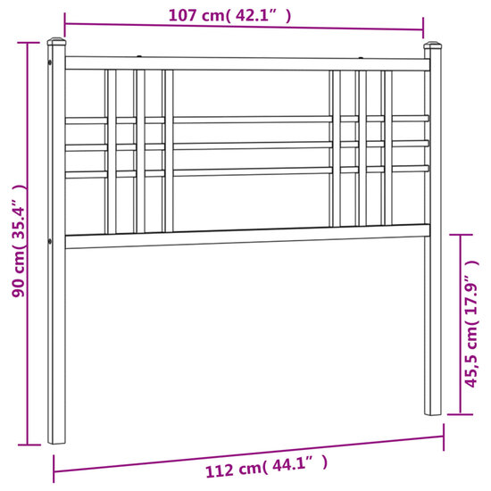 Hoofdbord Metaal 107 cm Wit