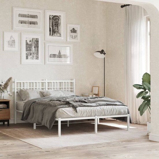 Hoofdbord 137 cm metaal wit