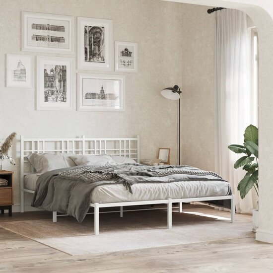 Hoofdbord 150 cm metaal wit