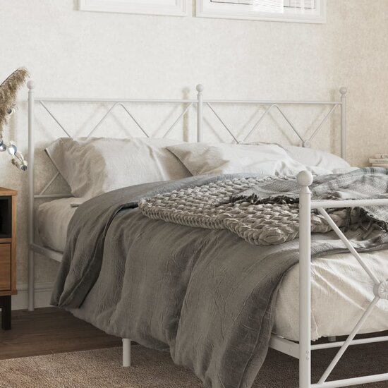Hoofdbord Metaal 160 cm Wit