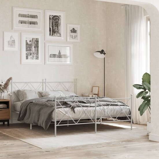 Hoofdbord Metaal 160 cm Wit