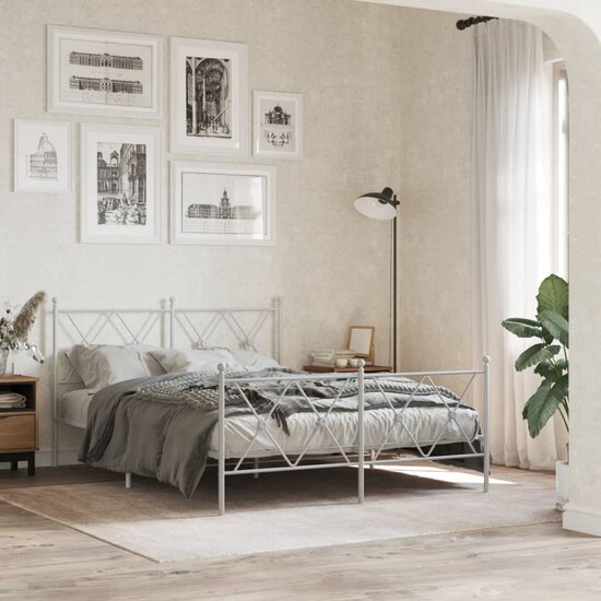 Hoofdbord Metaal 140 cm Wit