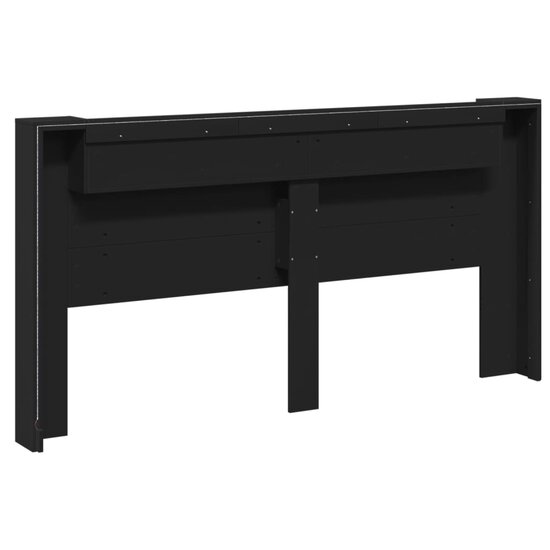 Hoofdbordkast Met Led-Verlichting 200X16,5X103,5 Cm 200 x 16.5 x 103.5 cm Zwart