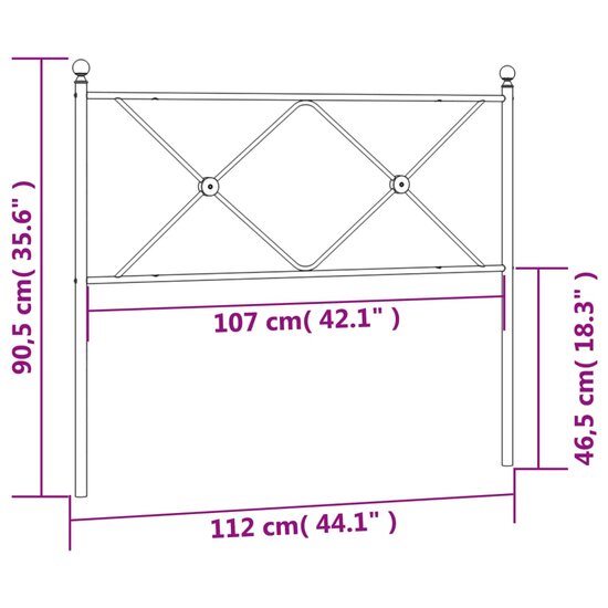 Hoofdbord Metaal 107 cm Wit