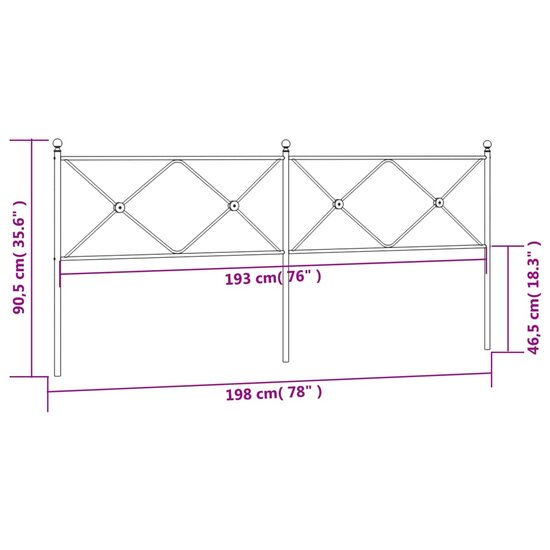 Hoofdbord Metaal 193 cm Wit