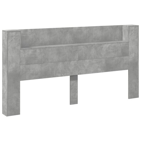 Hoofdbordkast Met Led-Verlichting 200X16,5X103,5 Cm 200 x 16.5 x 103.5 cm Betongrijs