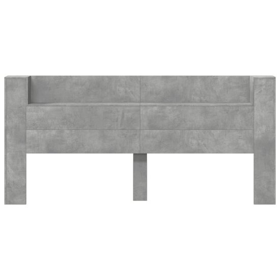 Hoofdbordkast Met Led-Verlichting 200X16,5X103,5 Cm 200 x 16.5 x 103.5 cm Betongrijs