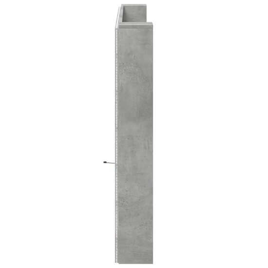 Hoofdbordkast Met Led-Verlichting 200X16,5X103,5 Cm 200 x 16.5 x 103.5 cm Betongrijs
