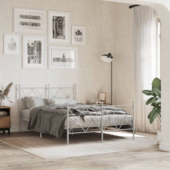 Hoofdbord 120 cm metaal wit