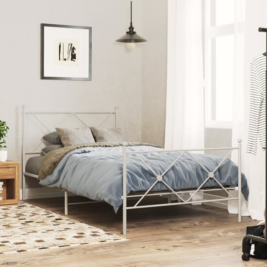 Hoofdbord 100 cm metaal wit