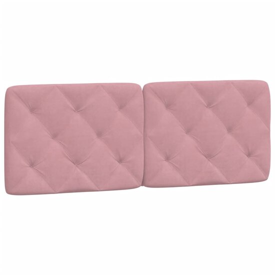 Hoofdbordkussen 120 cm fluweel roze