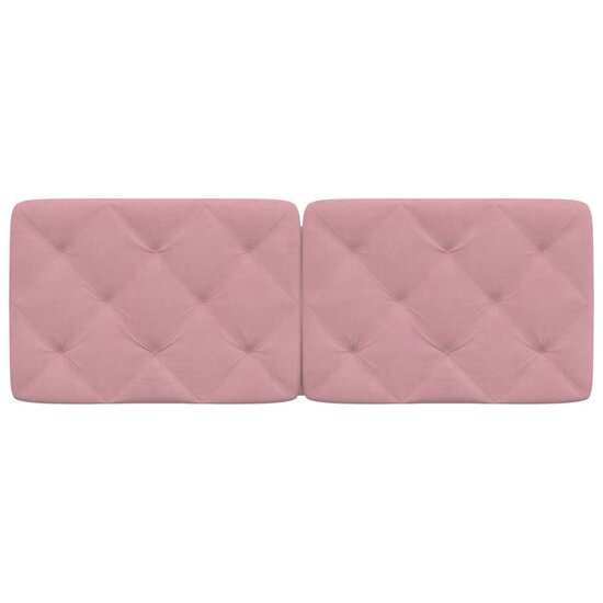 Hoofdbordkussen 120 cm fluweel roze