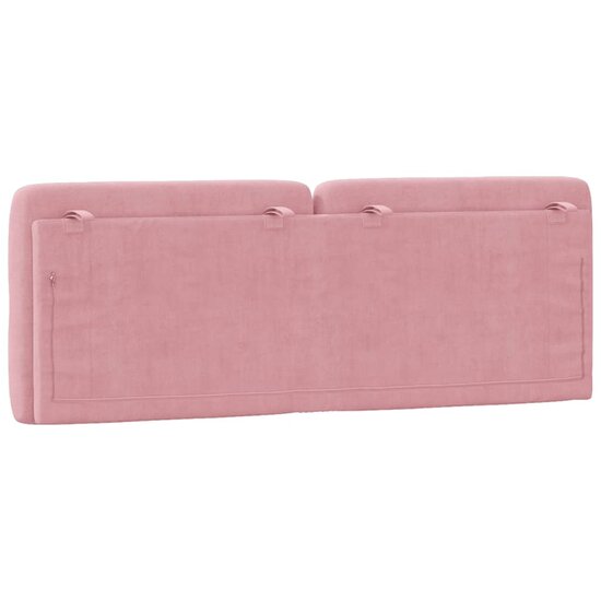Hoofdbordkussen 120 cm fluweel roze