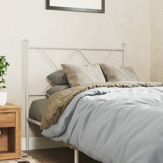 Hoofdbord Metaal 90 cm Wit