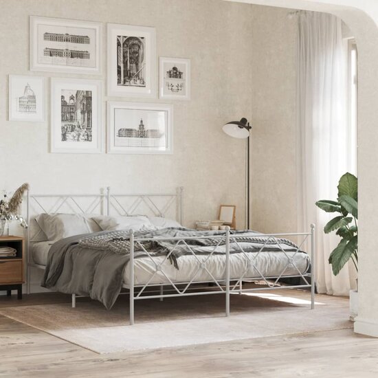 Hoofdbord Metaal 150 cm Wit