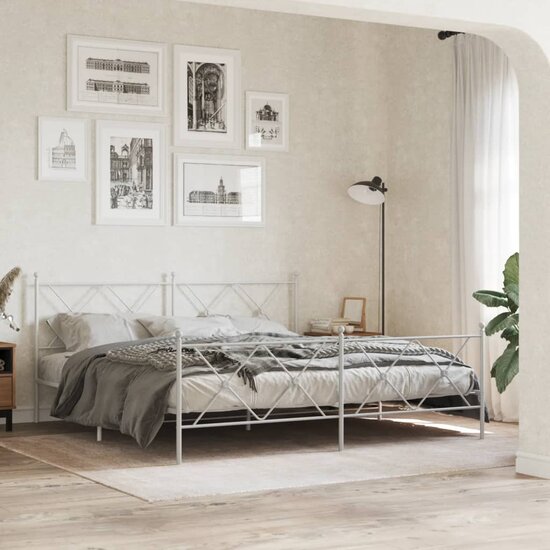 Hoofdbord Metaal 180 cm Wit