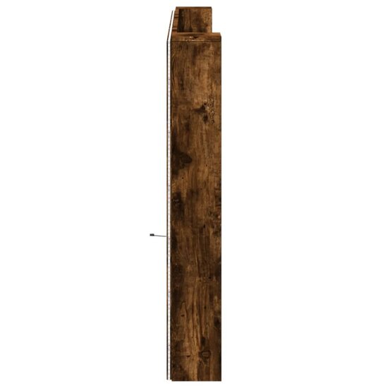 Hoofdbordkast Met Led 200X16,5X103,5 Cm Kleurig 200 x 16.5 x 103.5 cm Gerookt eiken