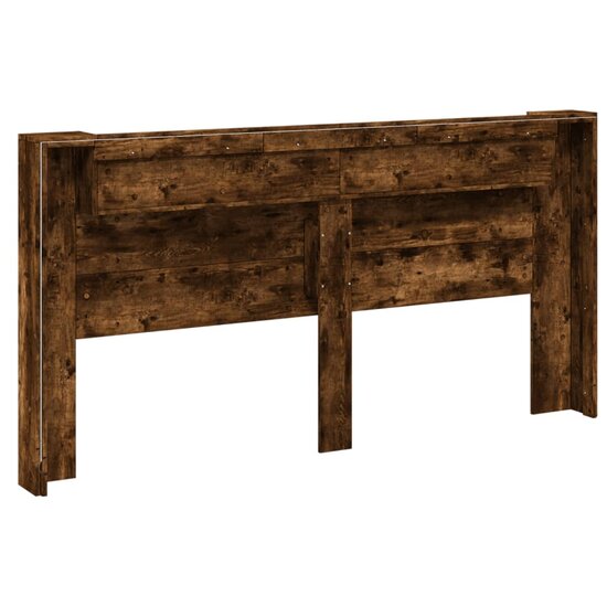 Hoofdbordkast Met Led 200X16,5X103,5 Cm Kleurig 200 x 16.5 x 103.5 cm Gerookt eiken