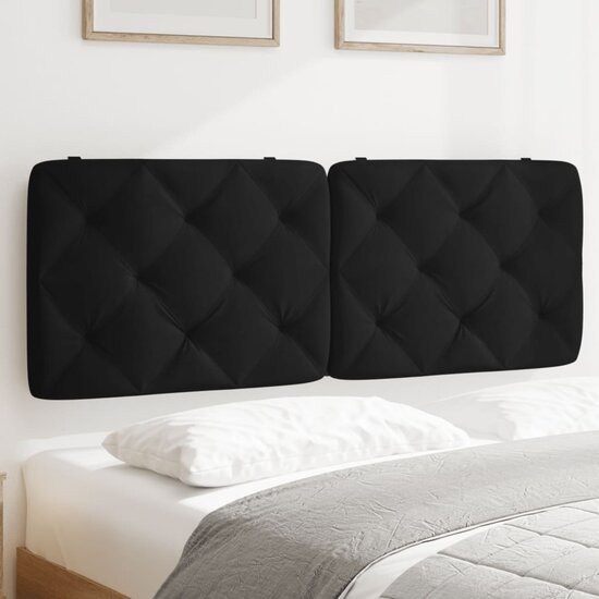 Hoofdbordkussen Fluweel 120 cm Zwart