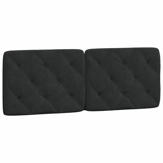Hoofdbordkussen Fluweel 120 cm Zwart