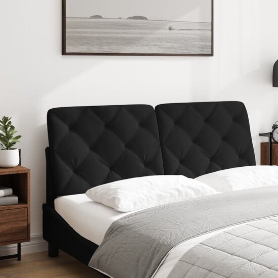Hoofdbordkussen Fluweel 120 cm Zwart