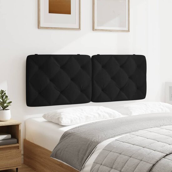 Hoofdbordkussen Fluweel 120 cm Zwart